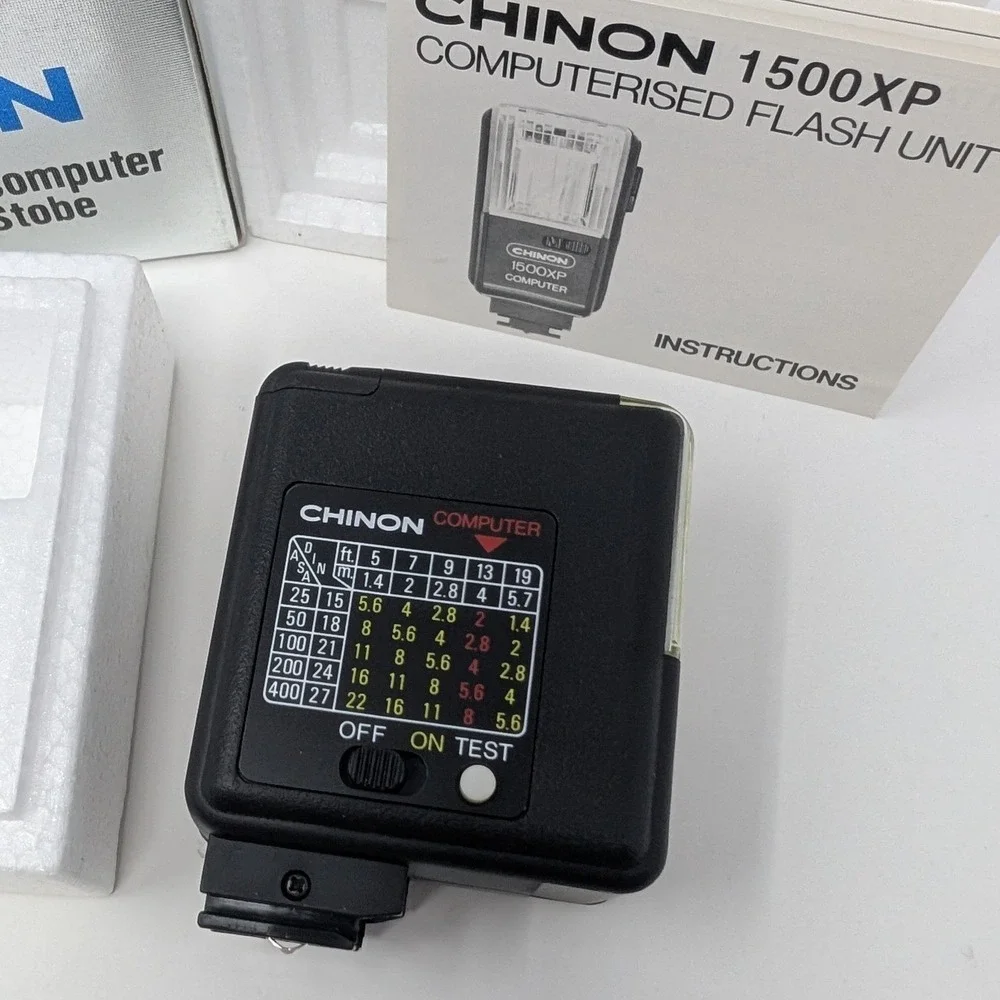 Chinon 1500XP Computer Auto-Electronic Strobe Flash Unit with Box & Manual